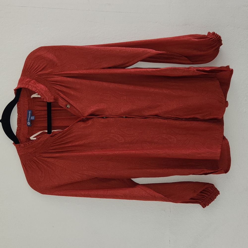 Democracy burnt orange blouse